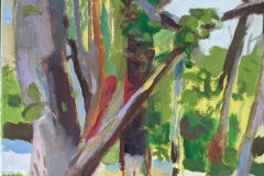 A plein air painting of trees by Karen Harrod